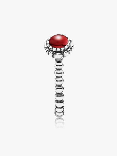 Silver ring, birthstone-January, garnet