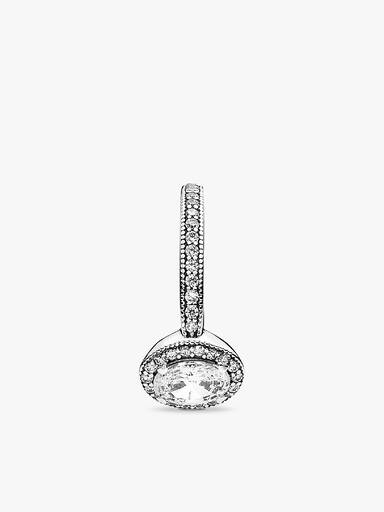 Silver ring with clear cubic zirconia