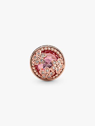 Brilhante Rosa Margarida Flor Charm