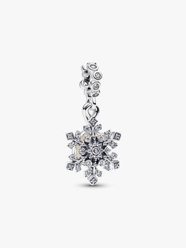 Charm pendente duplo em floco de neve fruta-cor