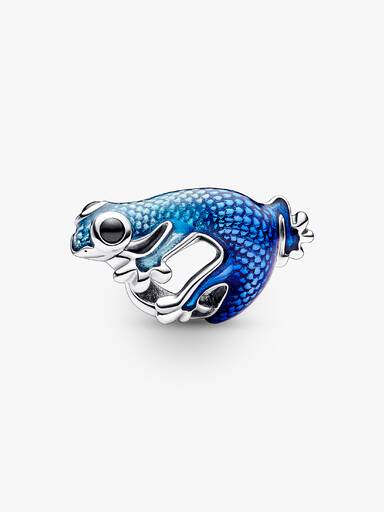 Charm de lagartixa azul metálico