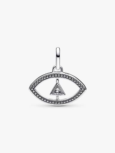Charm Medalhão Olho com Zircônias Cúbicas Transparentes Pandora Me