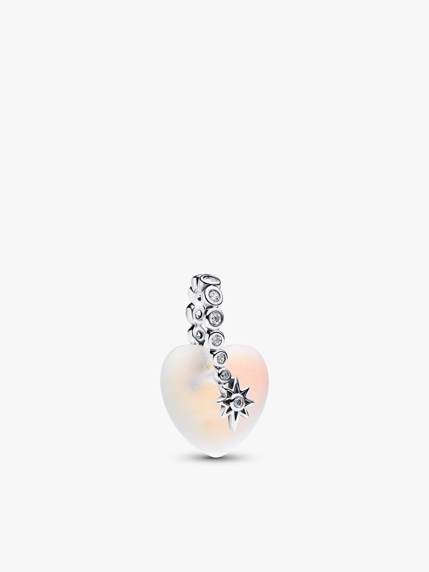 Charm pendente com Estrela Cadente e Coração