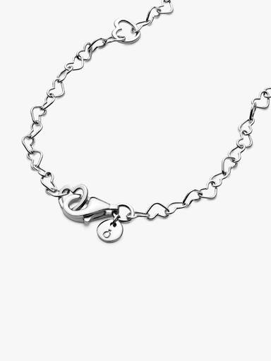 Joined hearts silver necklace