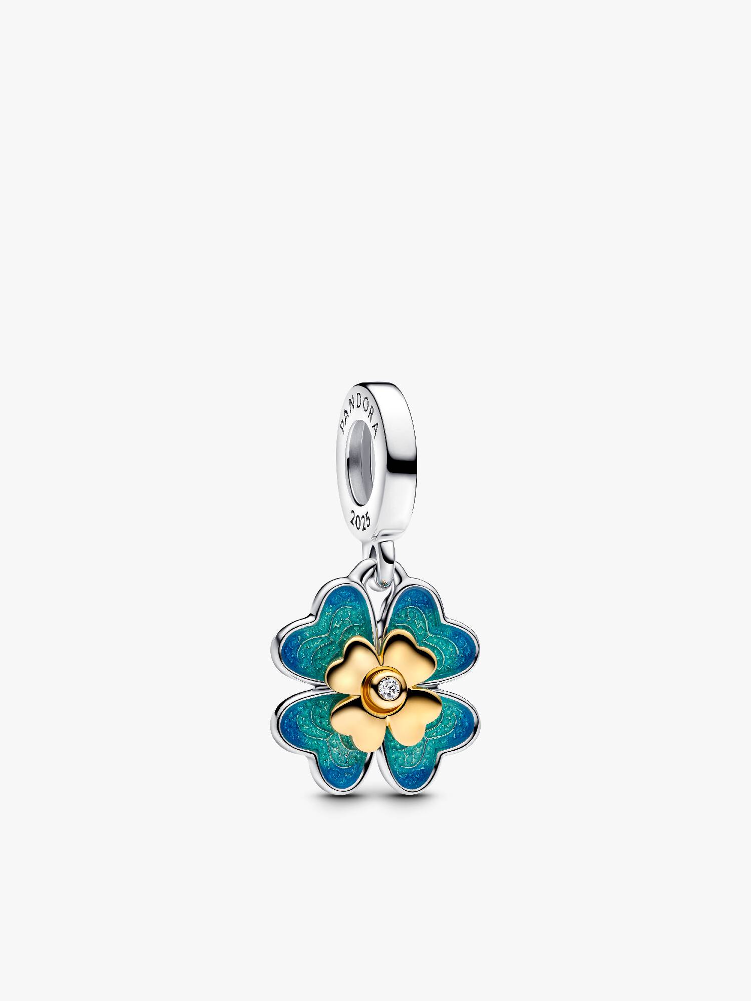 Charm Club Pandora 2025 Trevo da Sorte com Diamante Cultivado em Laboratório