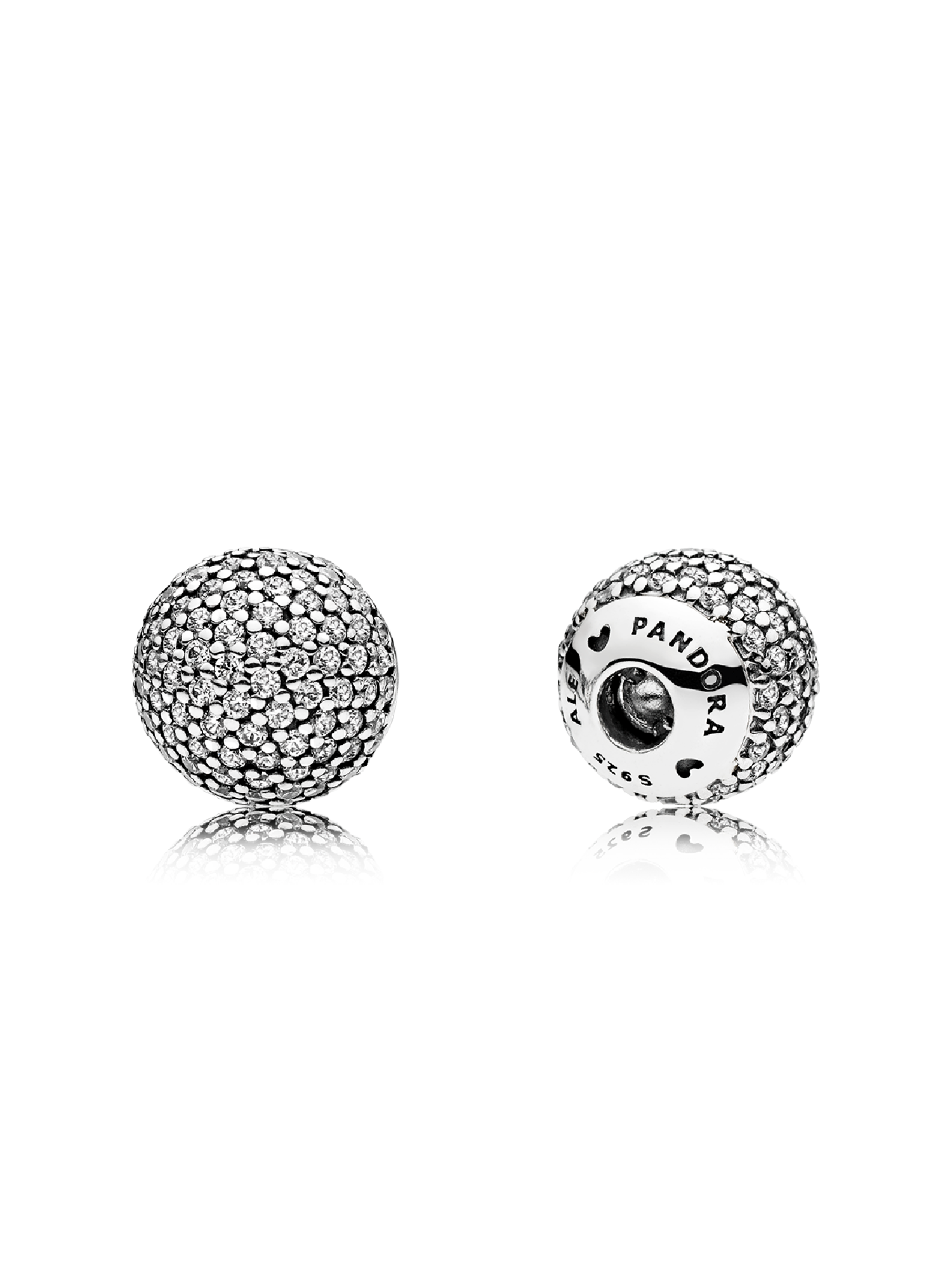 Interchangeable silver end caps with clear cubic zirconia