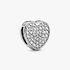 Heart sterling silver clip charm with clear cubic zirconia Heart sterling silver clip charm with clear cubic zirconia