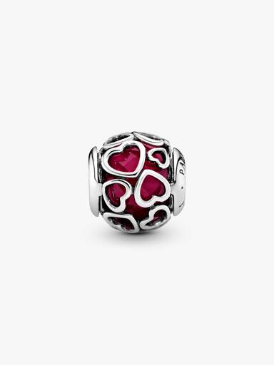 Cerise Rosa Coração Pattern Charm