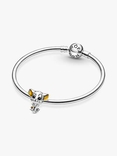 Disney Simba sterling silver charm with black and orange enamel