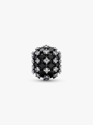 Charm Esférico Brilhante Preto com Zircônia Cúbica