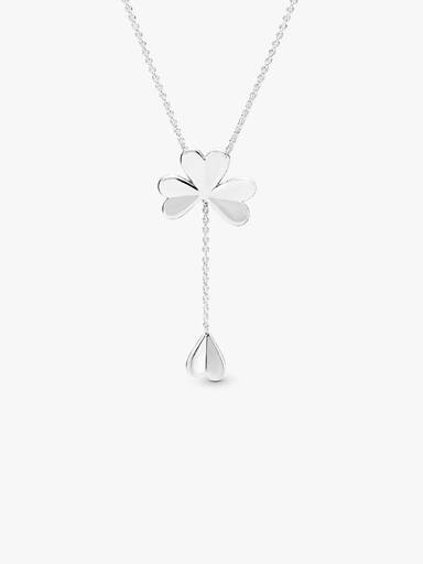 Clover silver Y-necklace