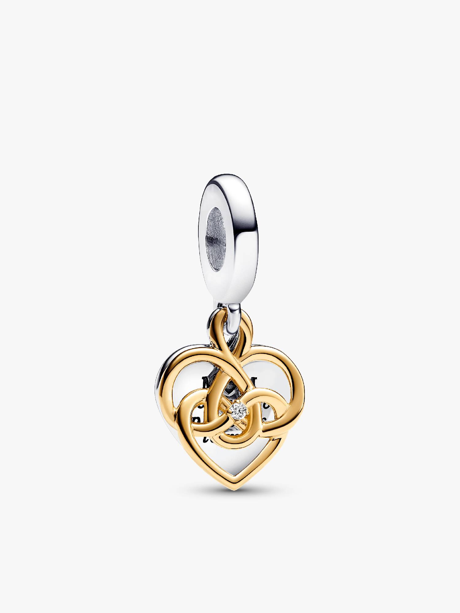 Charm pendente duplo gravável em diamante criado em laboratório