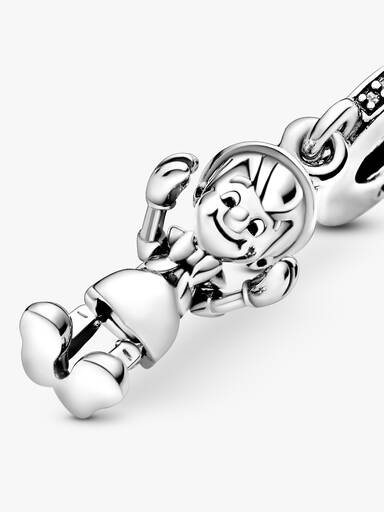 Disney Pinocchio silver dangle with clear cubic zirconia