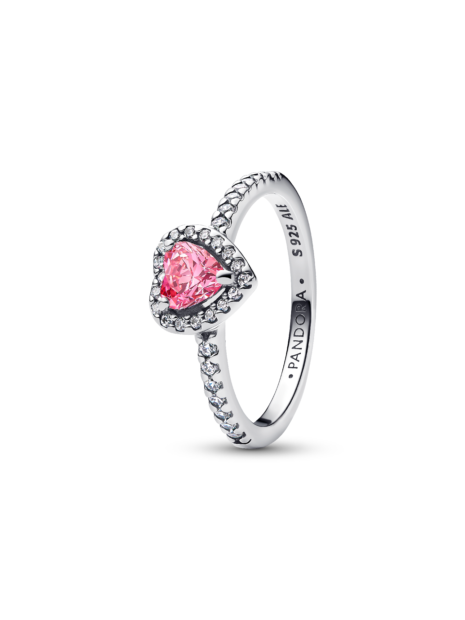 Anel Coração Rosa Elevado