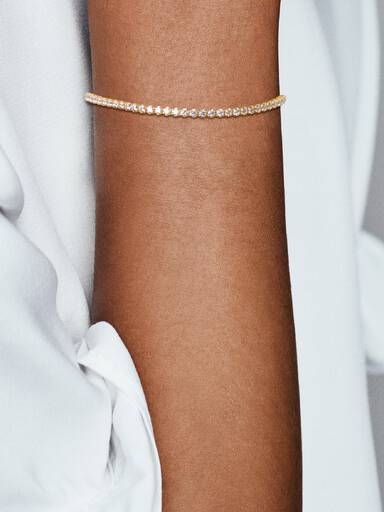 14k Gold-plated bracelet with clear cubic zirconia