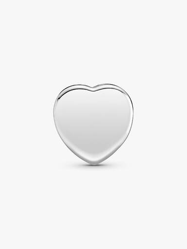 Heart sterling silver clip charm with clear cubic zirconia