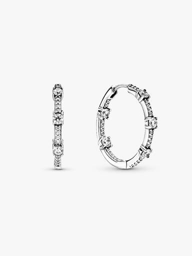 Brincos de argola Barras de Pavê Brilhante