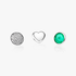 May petite elements pack in silver with heart, pave droplet with clear CZ and royal green crystal droplet May petite elements pack in silver with heart, pave droplet with clear CZ and royal green crystal droplet