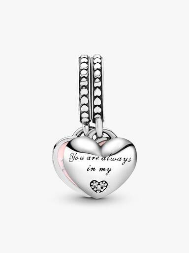 Charm Pendente de Corações de Mãe e Filha