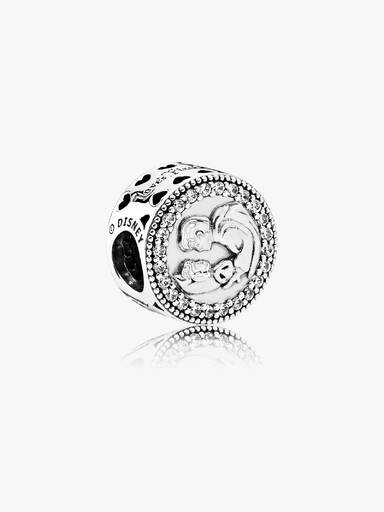 Disney Snow White silver charm with clear cubic zirconia