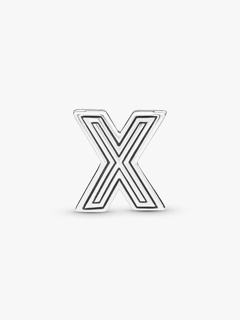Pandora Reflexions letter X silver clip charm