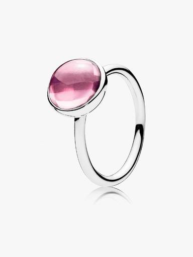 Anel Poetic Droplet, Rosa Zircônia Cúbica