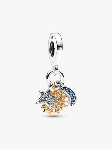 Charm Pendente Celestial Triplo de Dois Tons