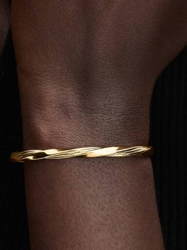 Bracelete Rígido Trançado Aberto