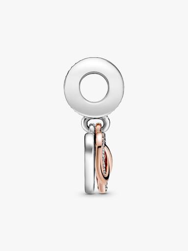Charm Pendente Brilhante Coração Infinito