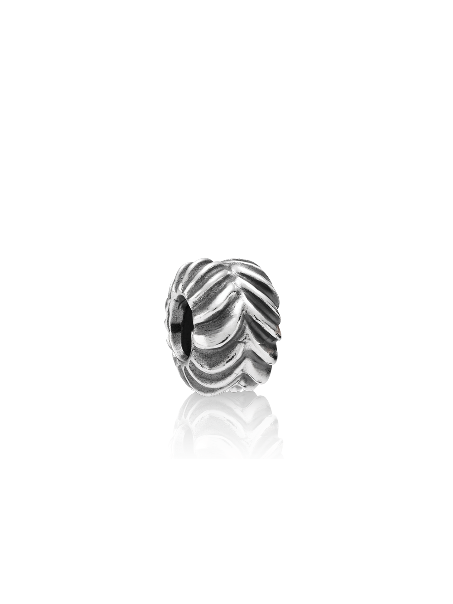 Abstract silver charm