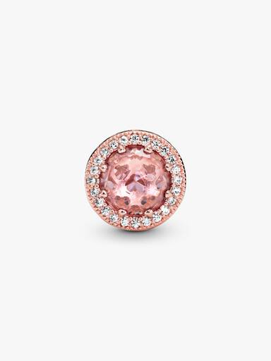 Charm Cristal Rosa Brilhante
