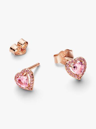 Brincos Coração Rosa Elevado