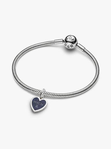 Charm Pendente Gravável de Coração Azul