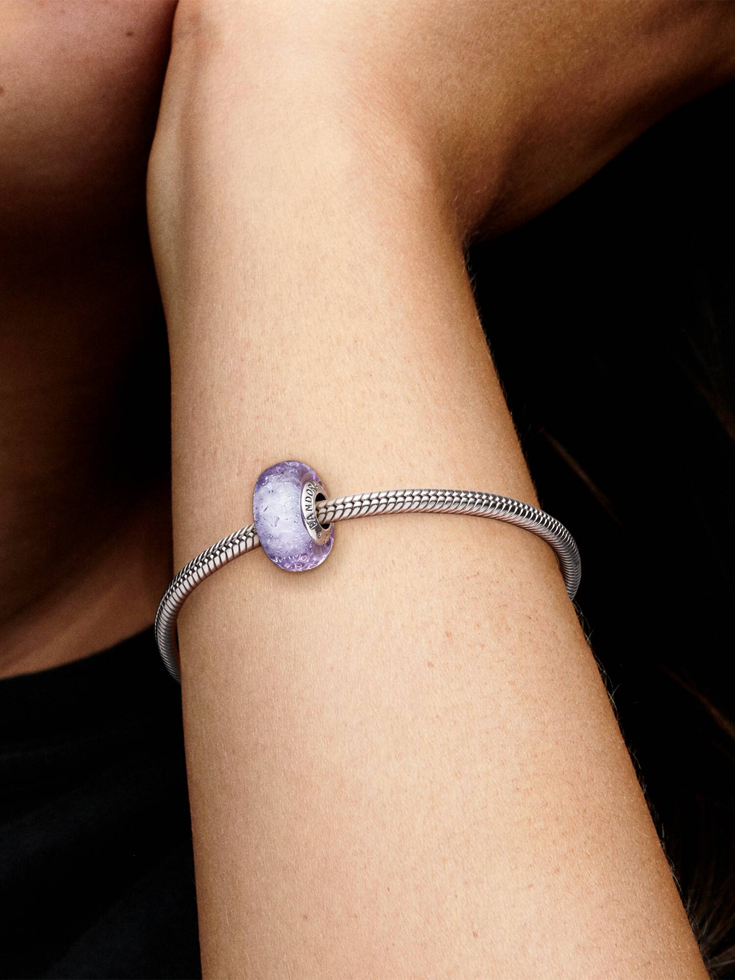Charm de Vidro de Murano de Lavanda Ondulado