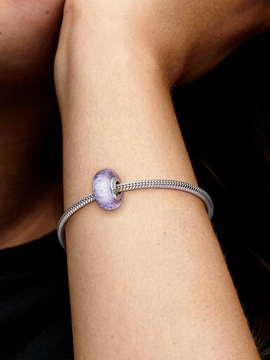 Charm de Vidro de Murano de Lavanda Ondulado