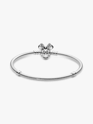 Pulseira Corrente Snake com Fecho da Minnie em Pavé