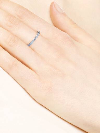 Silver ring with sky blue synthetic spinel and blue enamel