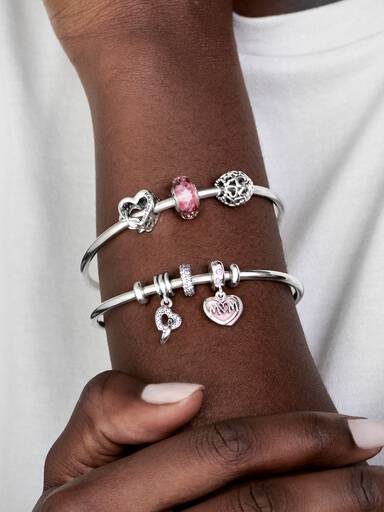 Charm Vidro de Murano Rosa Ondulado Fancy