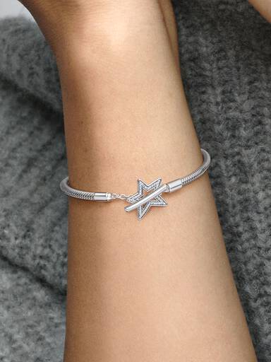 Pulseira Corrente Snake com Fecho Estrela em T