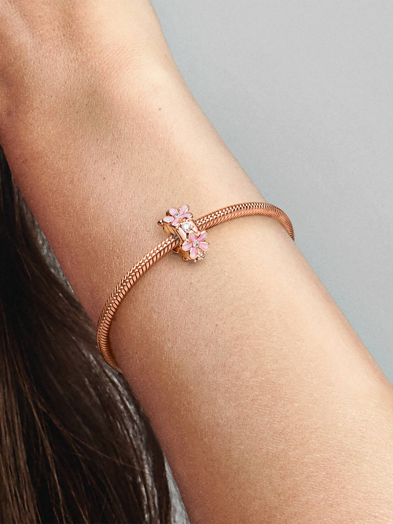 Clip Charm Separador Margarida Rosa